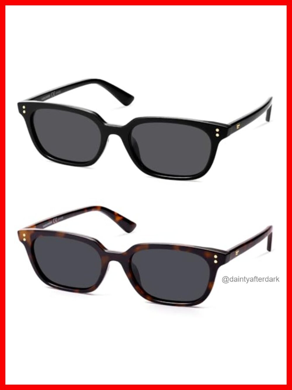 Polarized Square Cat Eye Sunglasses UV400 Protection Full Frame